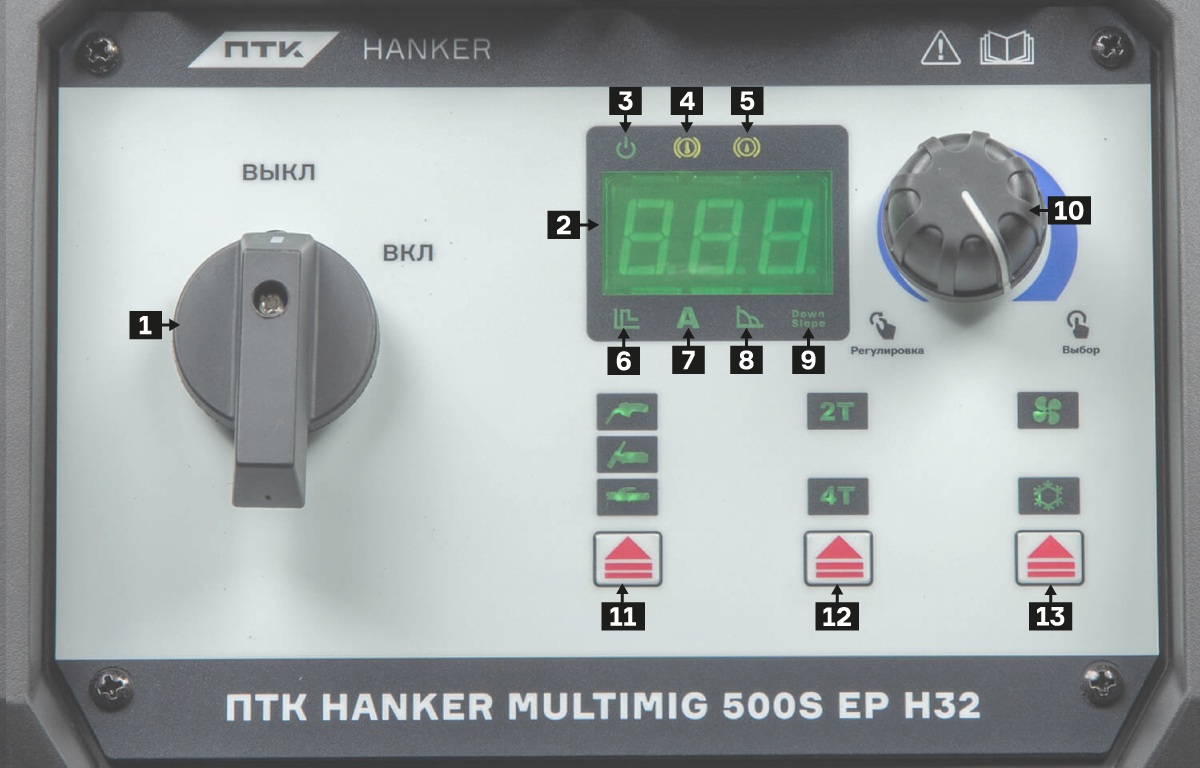 Передняя панель инвертора ПТК HANKER MULTIMIG 500S EP H32